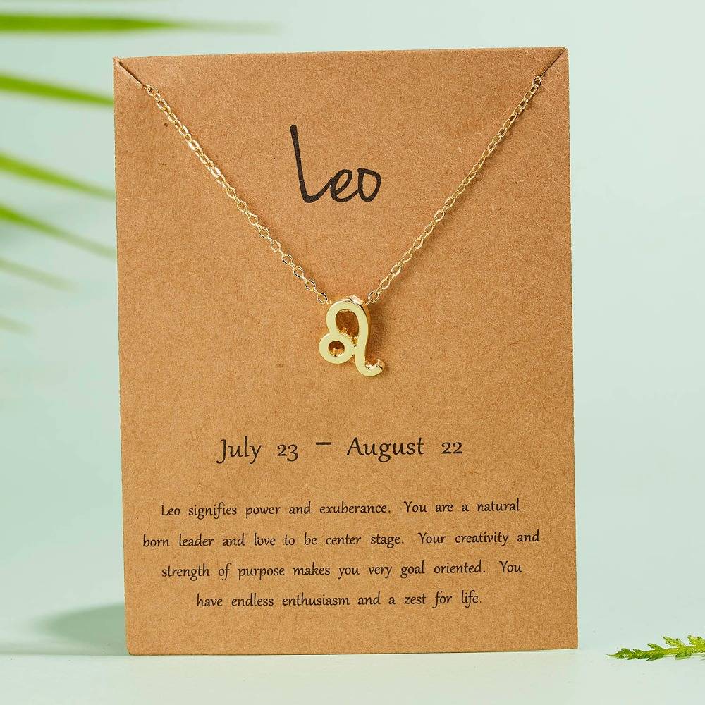 Women S Elegant Zodiac Sign Pendant Necklace