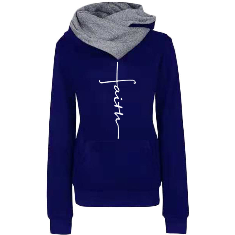 Women's Faith Embroidered Casual Hoodie