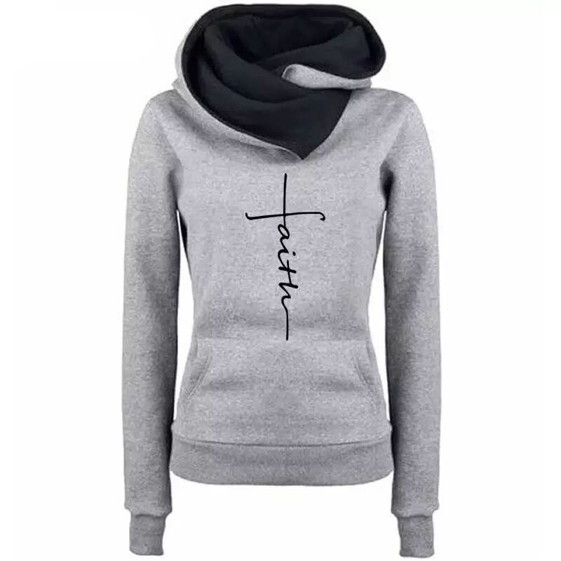 Women's Faith Embroidered Casual Hoodie