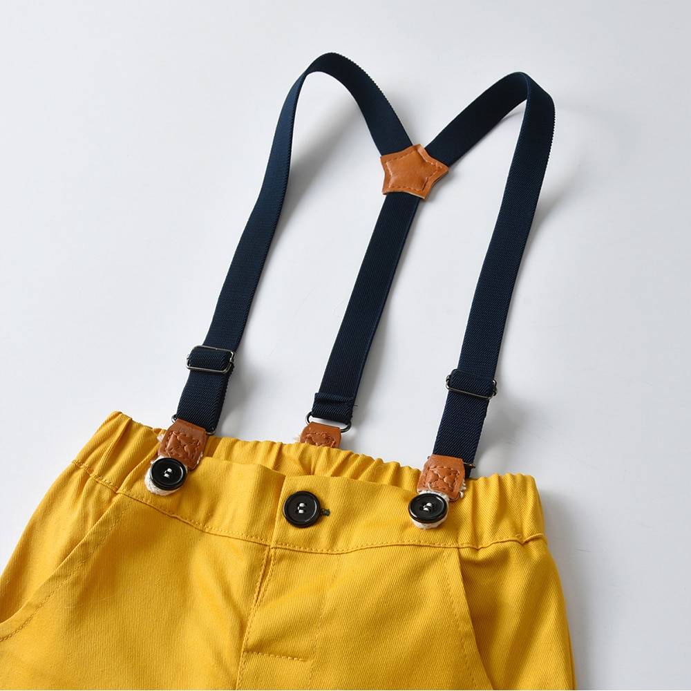Baby Boy's Summer Clothing Set with Suspenders