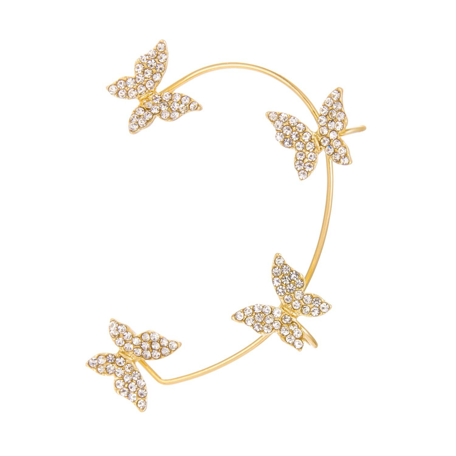 Shiny Crystal Butterfly Ear Cuff